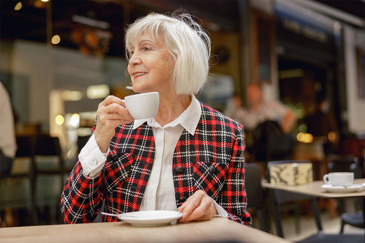 Senior woman enjoys life